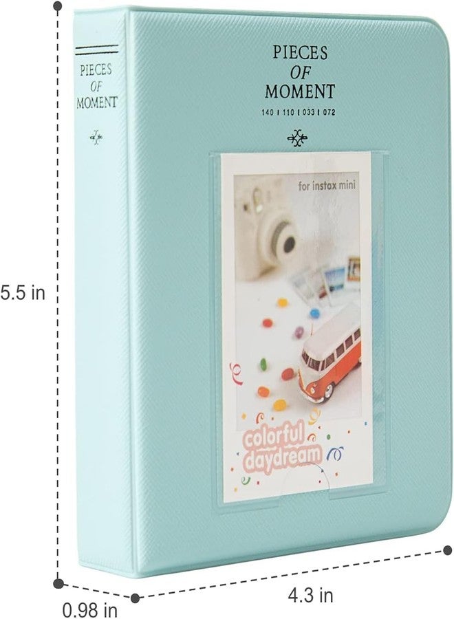 Zenko 2-Pack 64-Pockets Photo Album for Fujifilm Instax Mini 11 Mini12 7s 8 8+ 9 25 50s 70 90, 5 x 7.6 cm Mini Photo Album Compatible with Camera, Photo Book, Name Card Holder (Pink & Blue) - Image 2